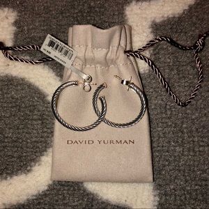 David Yurman 1 inch Classic Cable Hoop Earrings